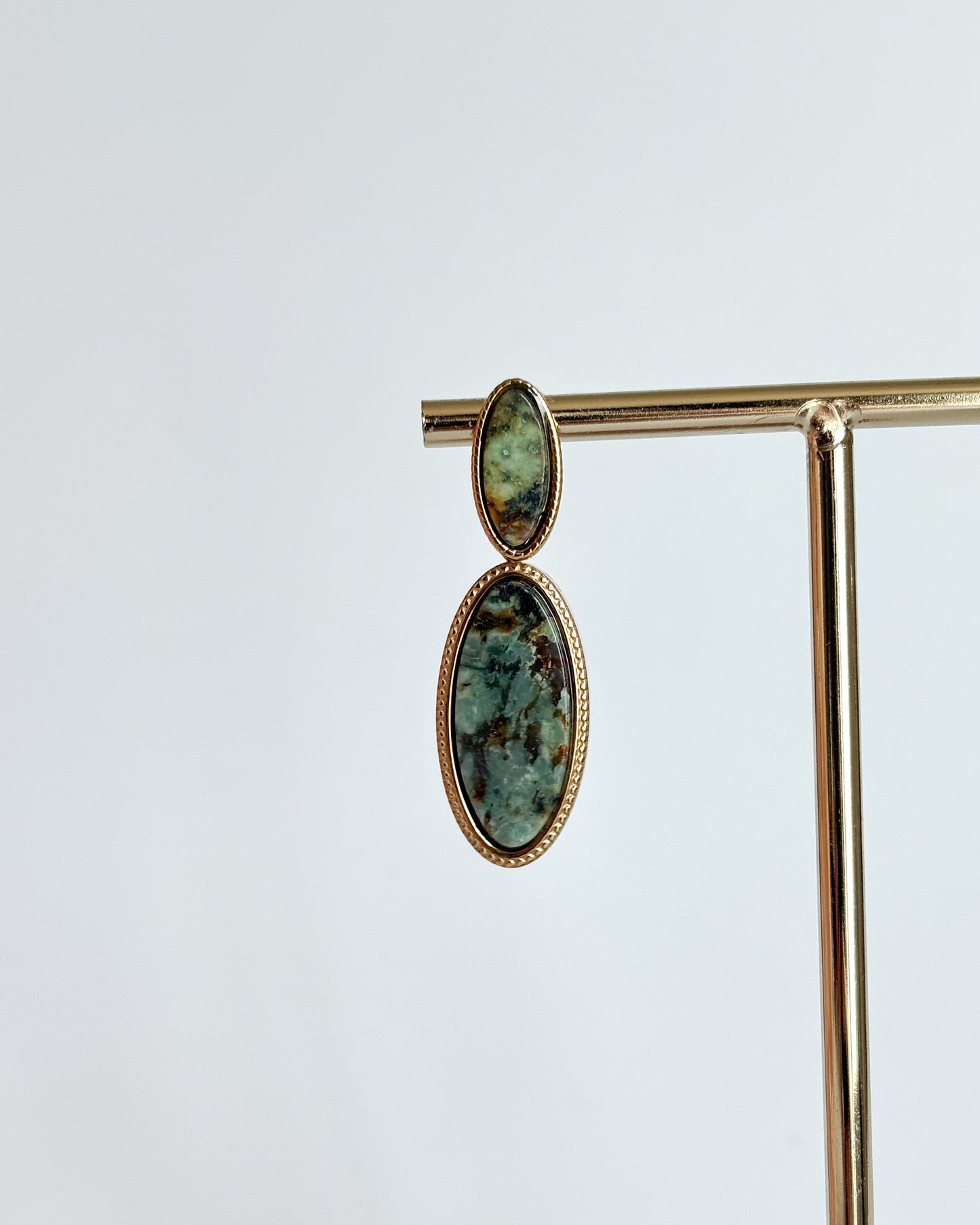 Boucles d'oreilles pendantes Jaspe