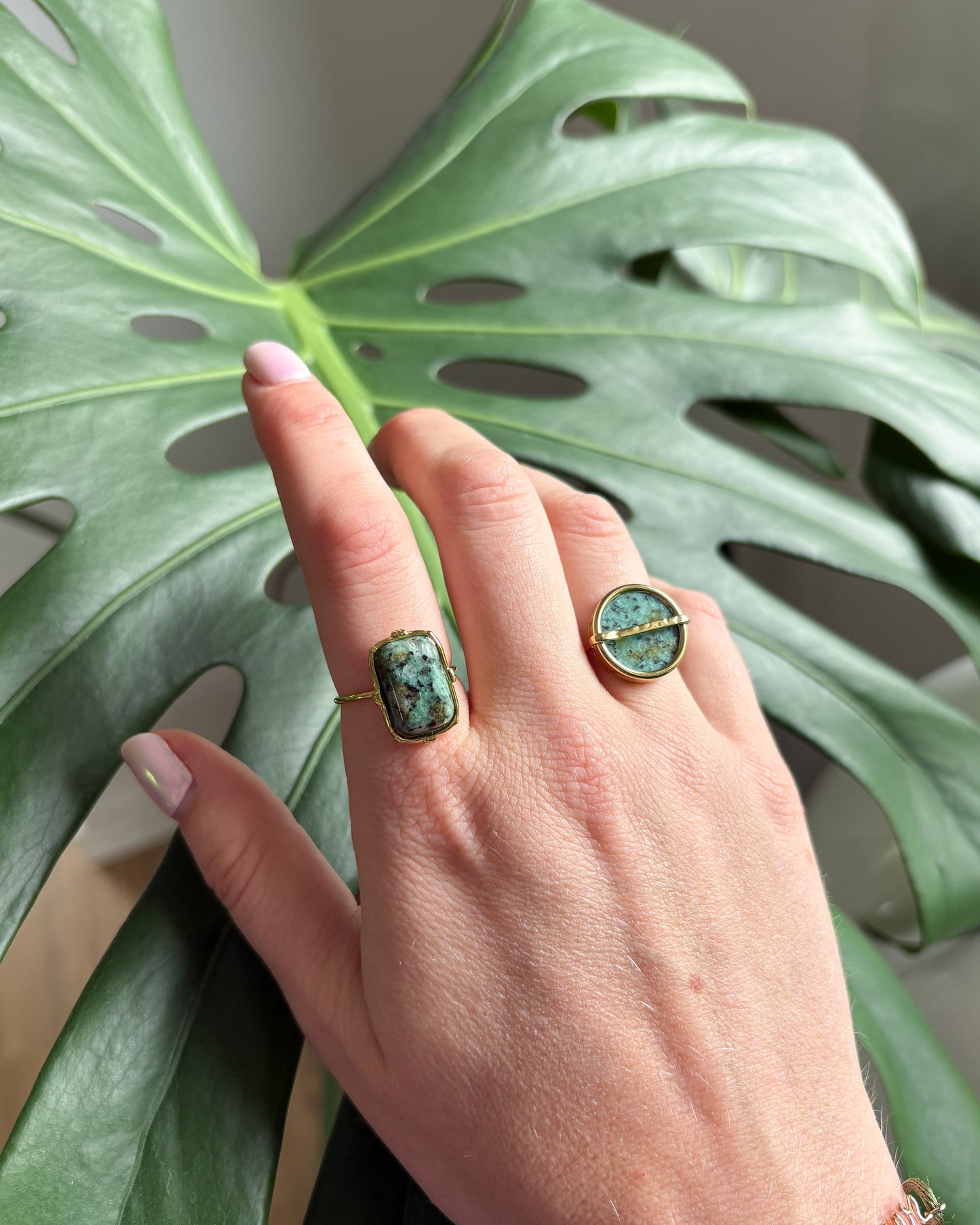 Bague ronde jaspe