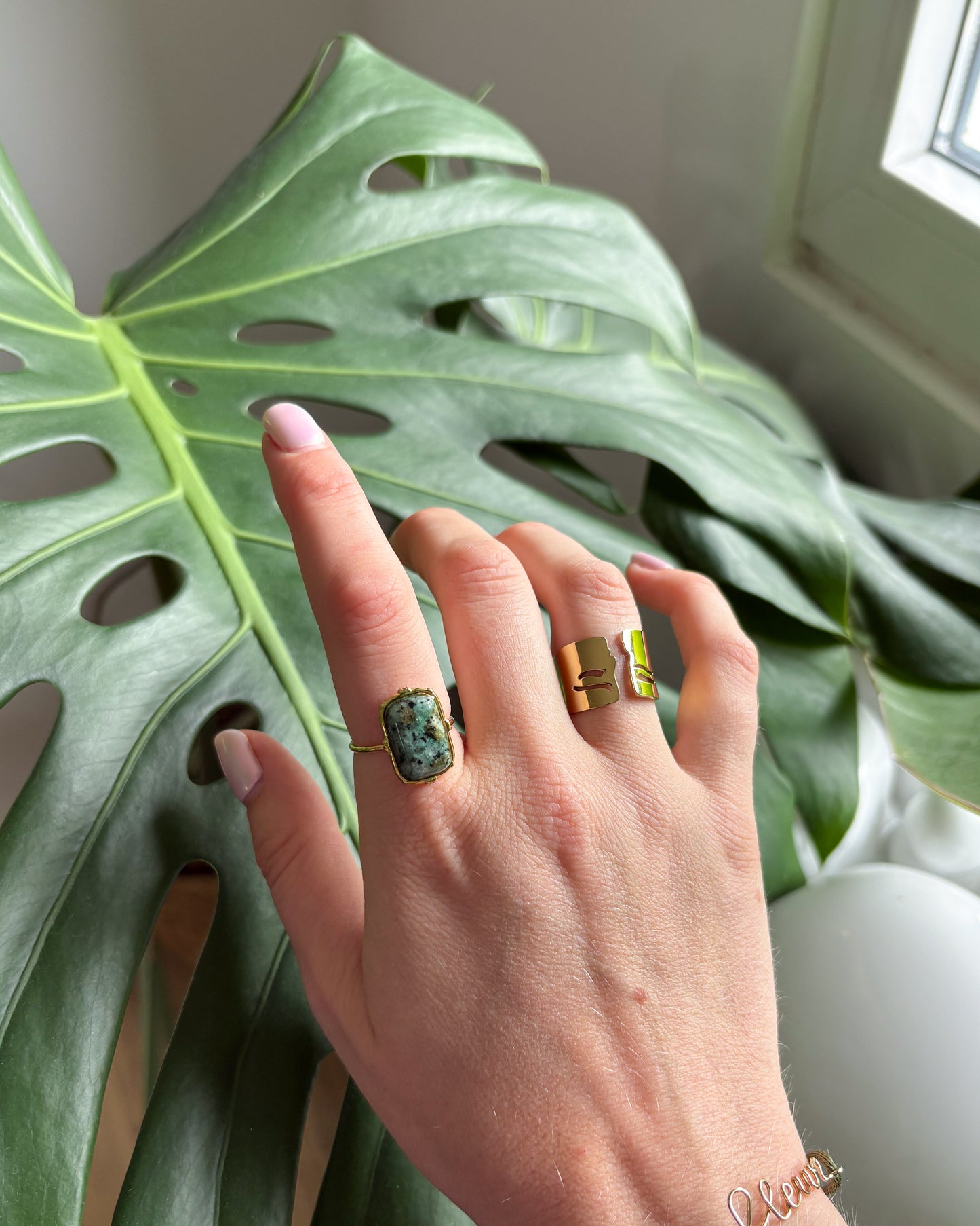 Bague rectangle Jaspe