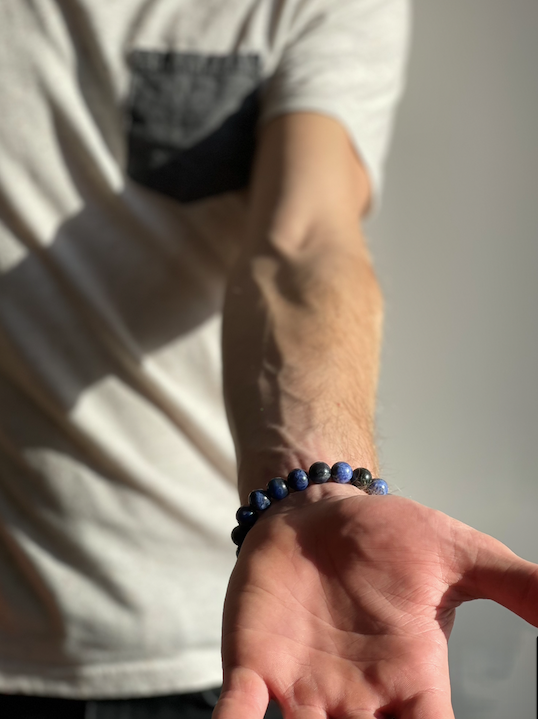 Bracelet Sodalite et Pierre de Lave - Homme