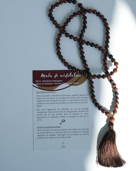 Mala en Obsidienne Mahogany