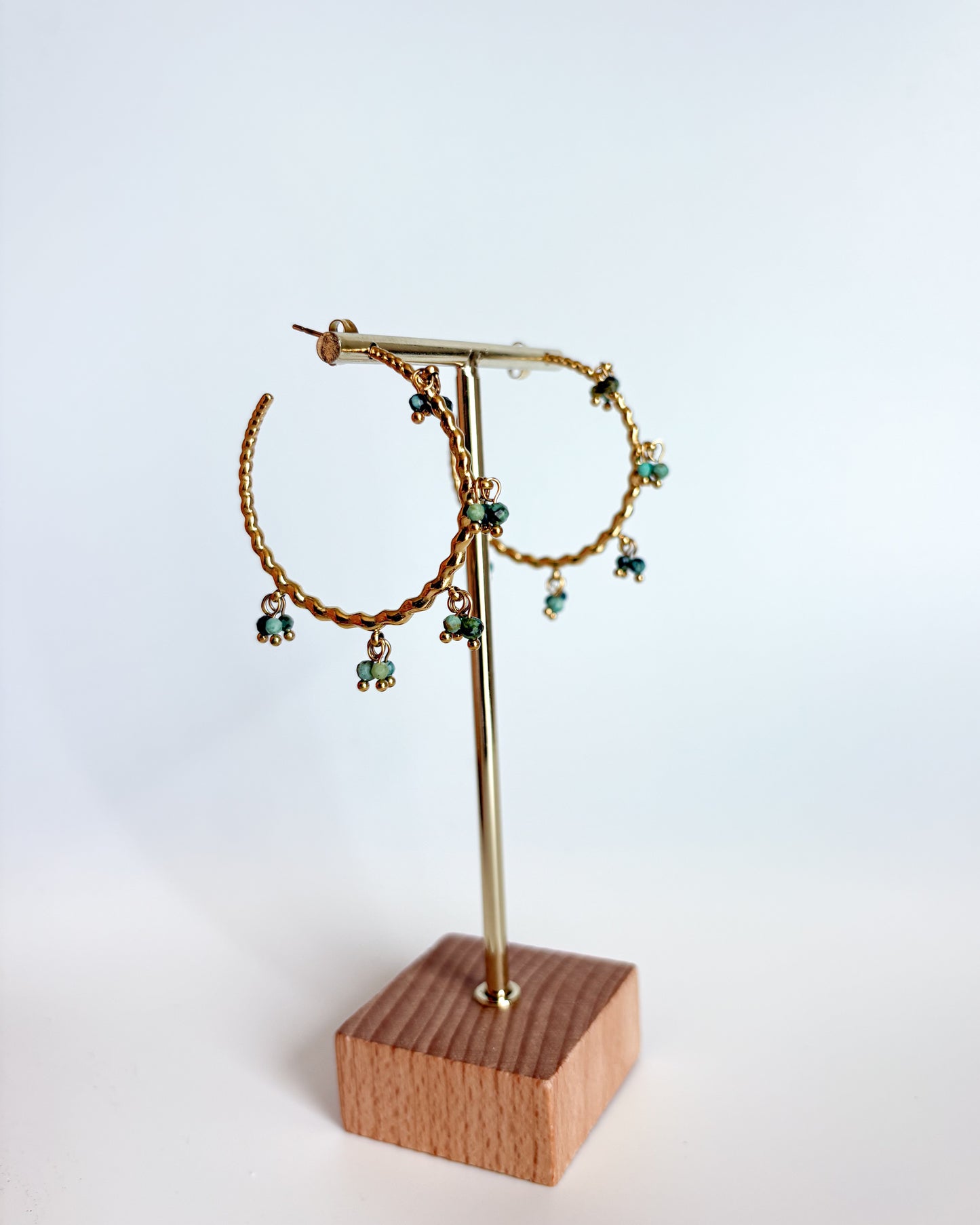 Boucles d'oreilles créoles Jaspe
