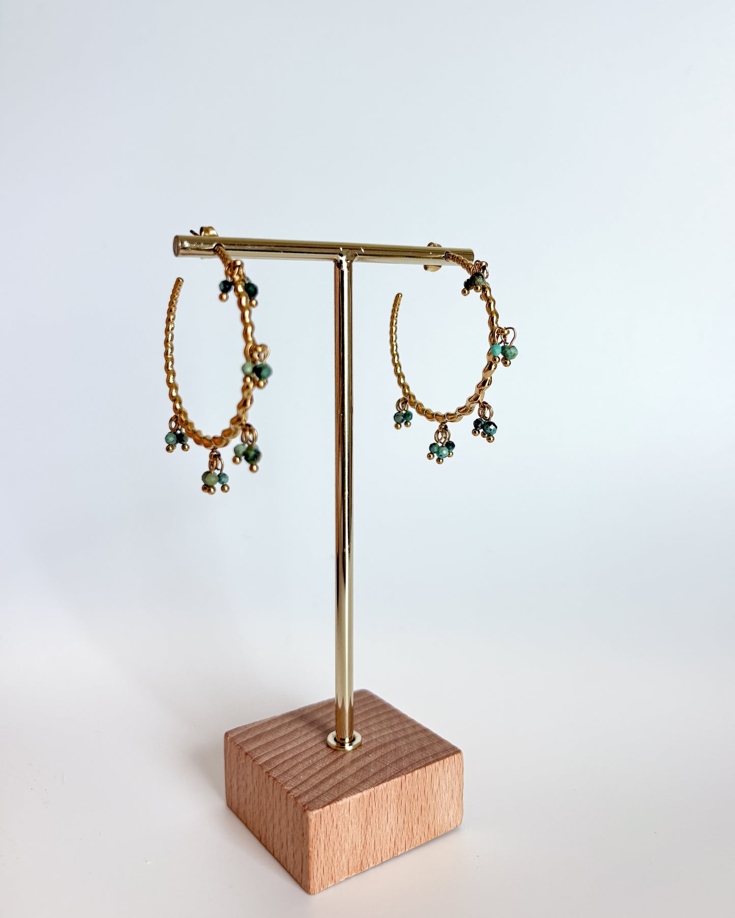 Boucles d'oreilles créoles Jaspe