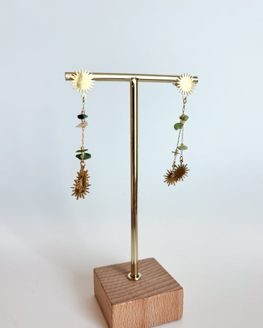 Boucles d'oreilles pendantes Aventurine
