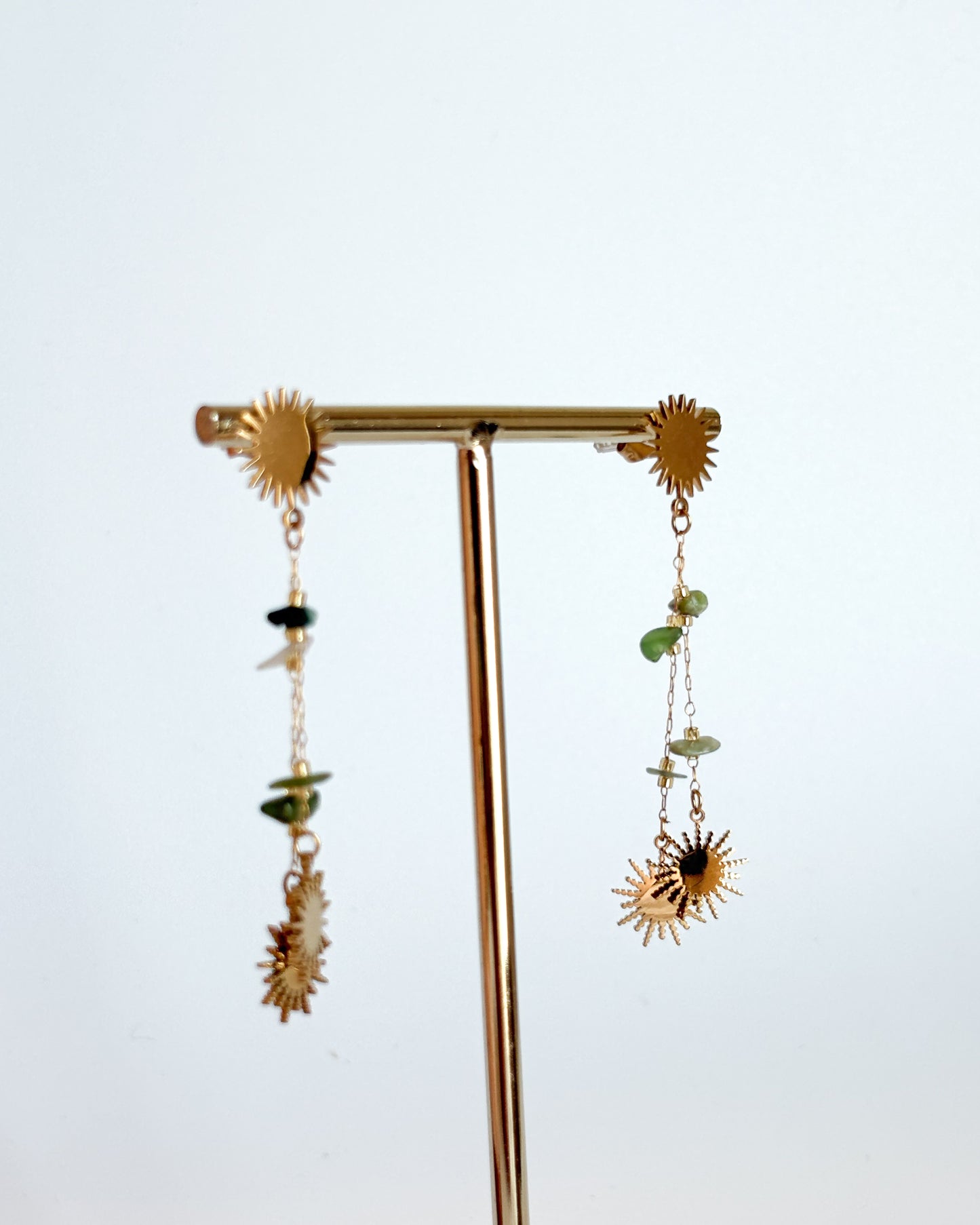 Boucles d'oreilles pendantes Aventurine
