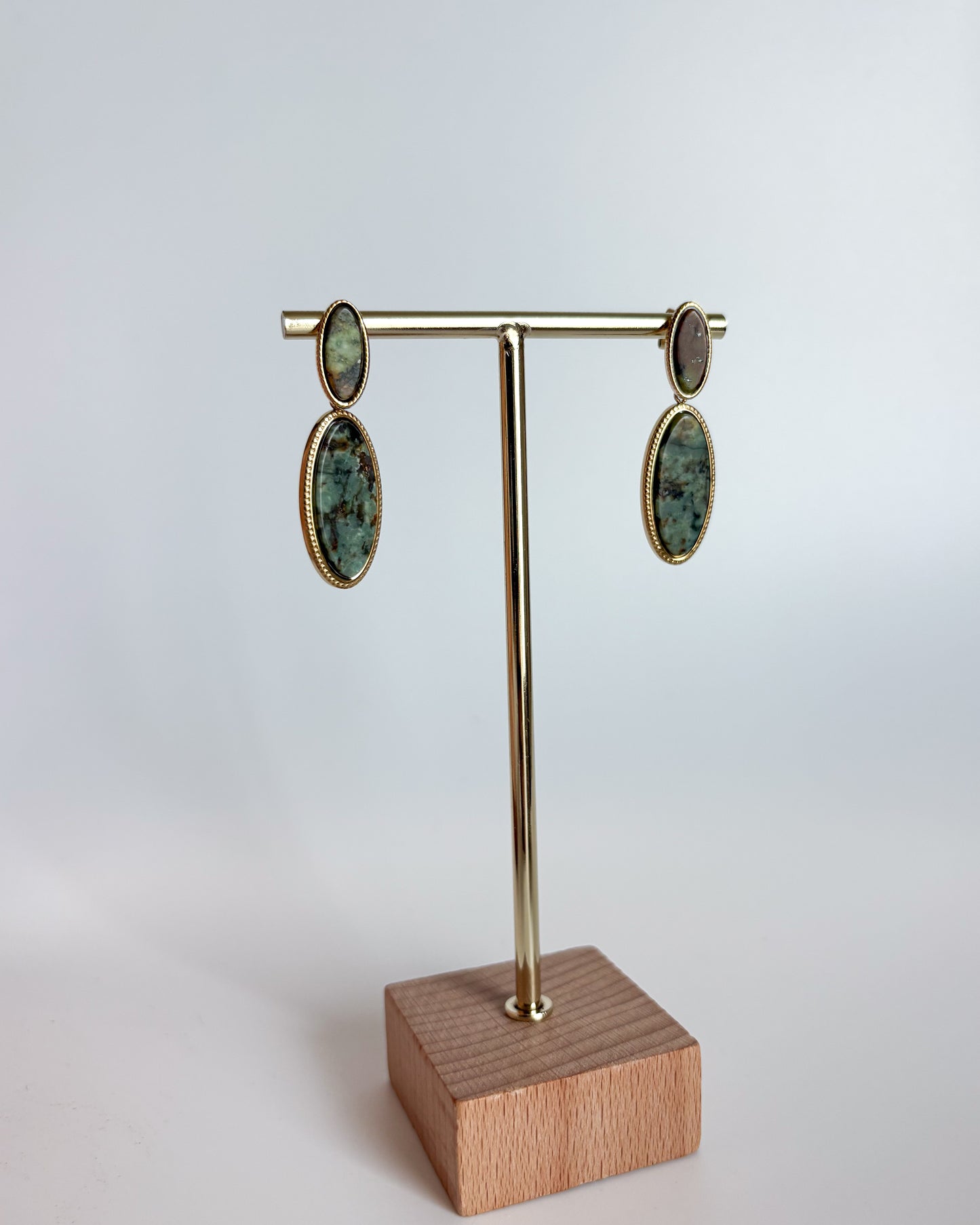 Boucles d'oreilles pendantes Jaspe
