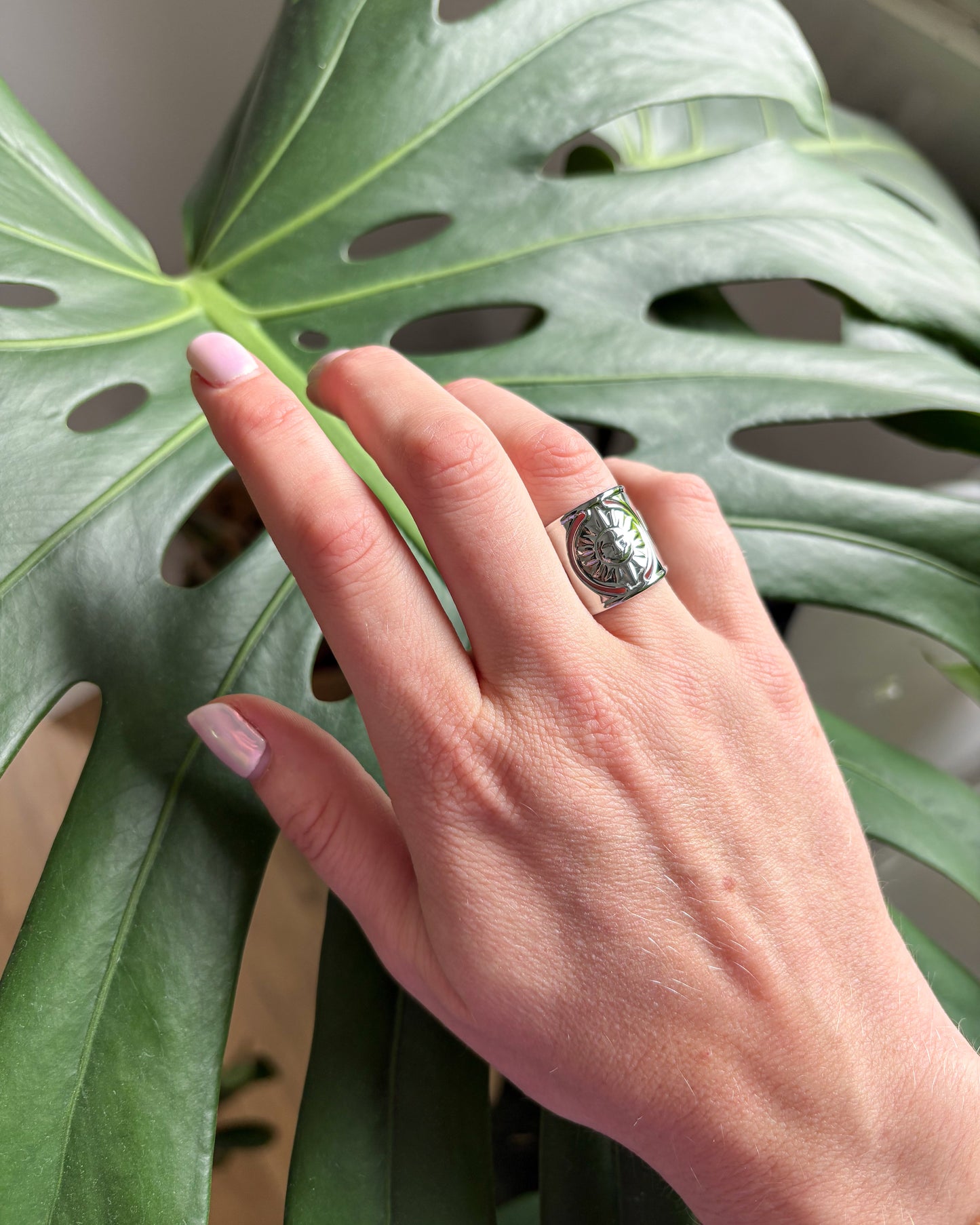 Bague argenté soleil