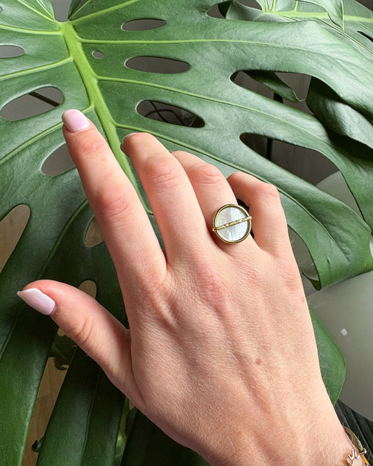 Bague ronde nacre