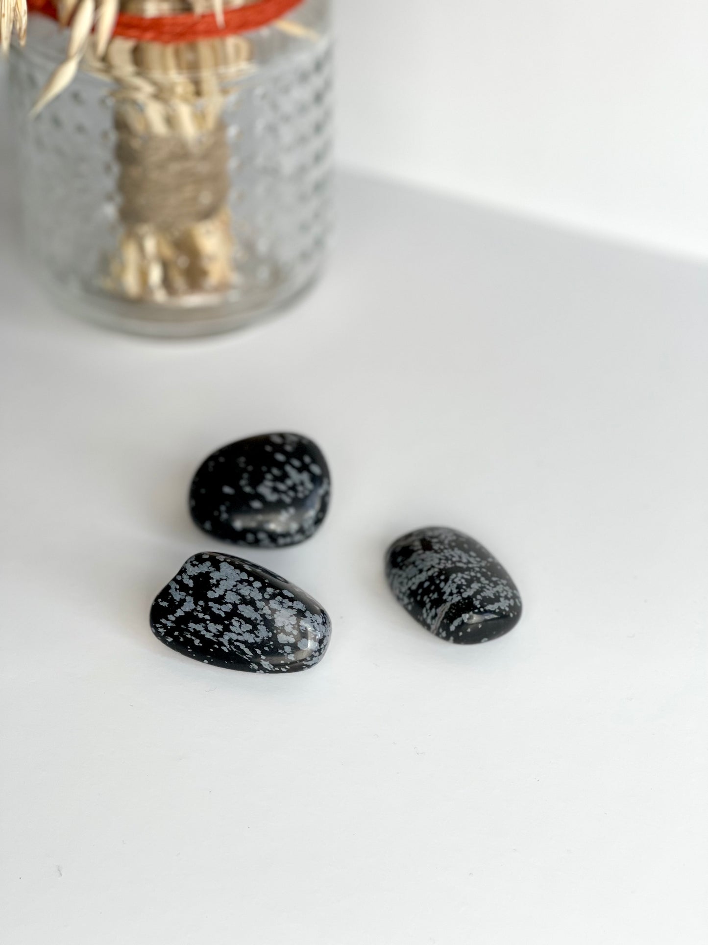 Obsidienne neige roulée
